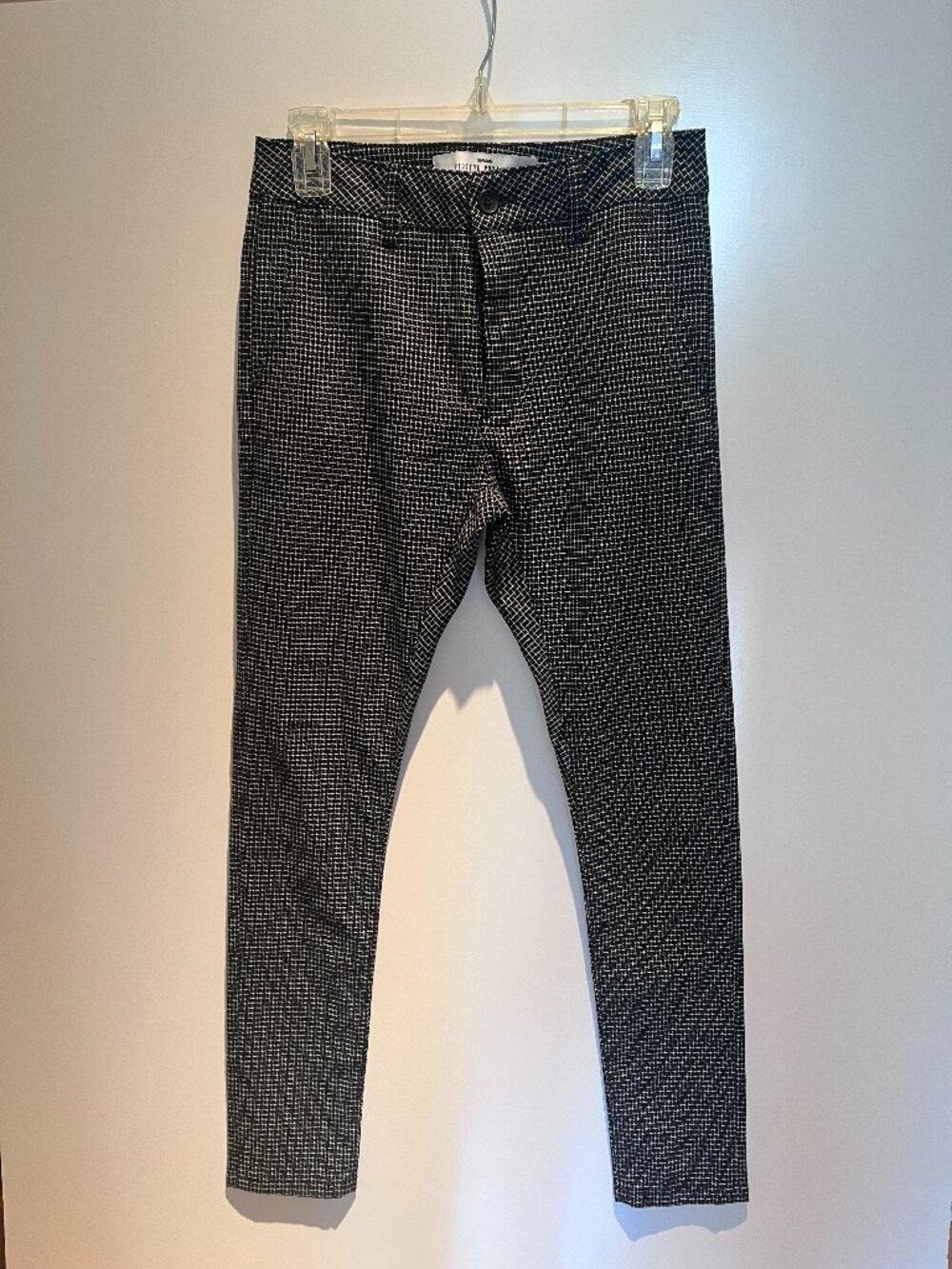 Topman Stretch Spray on Pants black white checkered W28 L30